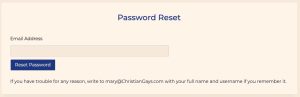 password reset