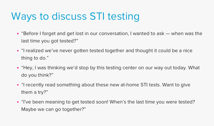 Ways to discuss STI testing