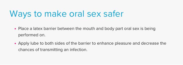 Ways to make oral sex safer