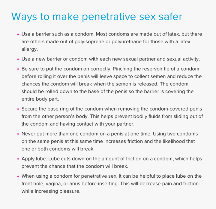 Ways to make penetrative sex safer