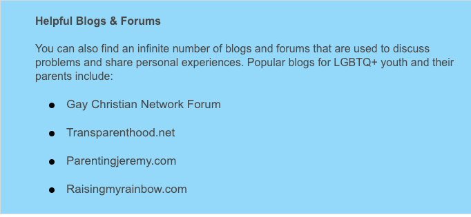 GLBT Blogs and Forums