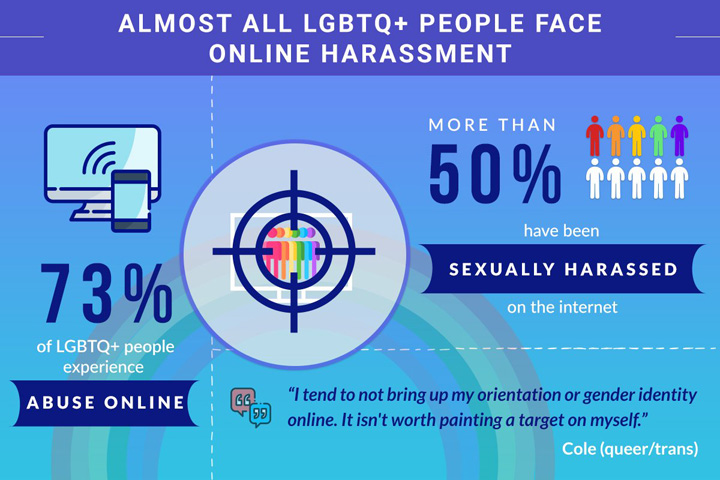 LGBT Online harassment infographic